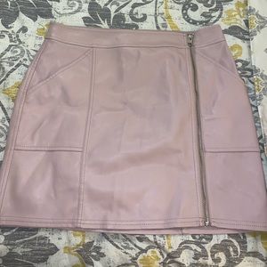 Express leather blush pink skirt